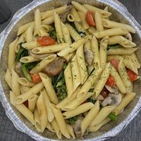 Vegan Pasta Primavera with mushrooms, broccoli rabe, tomatoes and peppers  at D'Matteos Pizza & Grill in Ronkonkoma