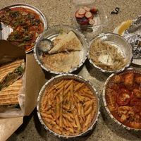 Pizza (out of mozz today), panini, v gf brownie, quesadilla, truffle fries, penne alla vodka, cauliflower arrabbiata  at D'Matteos Pizza & Grill in Ronkonkoma