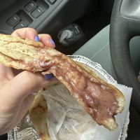 Inside of bean and cheese pupusa  at D'Matteos Pizza & Grill in Ronkonkoma