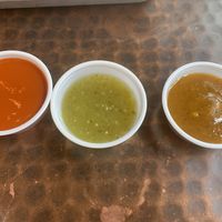 Sauces at Tacoria in Jersey City