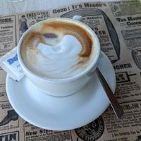 Cappuccino with soy milk #Veganuary at Chris Kitchen in Fuerteventura