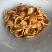 Orecchiette with vegan bolognese sauce   at Chris Kitchen in Fuerteventura
