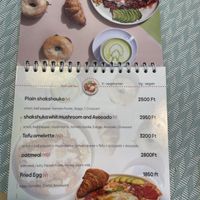 Menu  at Rira in Budapest