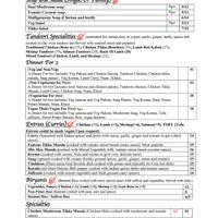 Curries menu with tofu options at Curry Kitchen in Lakewood