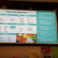 Menu at Poke Lulu in Lutz