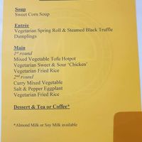 Mandarin Palace Vegan Banquet at Mandarin Palace in Burnie