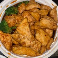 general tsos tofu at Basil in New Haven