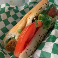 Hot dog at Cant Believe Its Not Meat in Orland Park