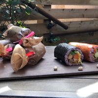 Ehoumaki Roll sushi for special food in Setsubun.  Cotonoha made vegan sushi. Two different types. They are very good especially traditional roll sushi type with tempe ❤️ at Cotonoha Kitakamakura  in Kamakura