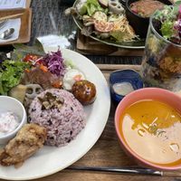 Buddha bowl with glass art salad. at Cotonoha Kitakamakura  in Kamakura