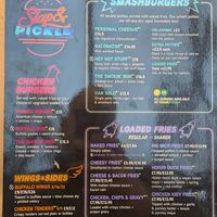 Menu at Slap & Pickle in Sheffield
