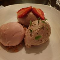 Chocolate mousse, strawberry ice cream at 't Lieve Vrouwtje in Amersfoort