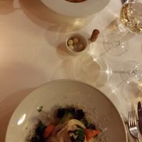 Entree- lovely salad and soup  at L'Impossible in Chamonix-mont-blanc