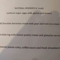 Dessert menu at L'Impossible in Chamonix-mont-blanc