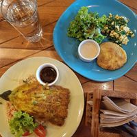 Some Pipino faves: Tortang Talong and Potato Pancakr with Tofu Scramble and Greens at Pipino in Quezon City