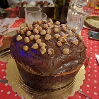 Chocolate and Nuts Panettone filled with Ice-Cream at L'Angolo del Gelato  in Naples