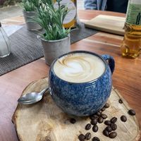 Oat cappuccino   at Boogie Donuts in Munich