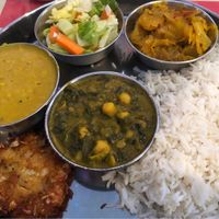 Absolutely delicious vegan sampler. at Ayurveda Cafe in New York City