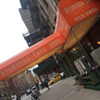 Outside at Ayurveda Cafe in New York City