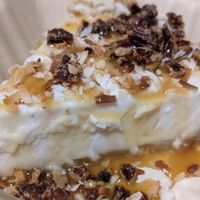 Salted caramel coconut cream pie AMAZING at Dom's in Winston-salem