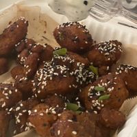 Cauliflower wings with Ranch (Ranch was super delicious ) at Dom's in Winston-salem