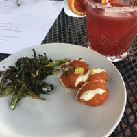 Roasted broccolini and buffalo cauliflower appetizers  at Dom's in Winston-salem