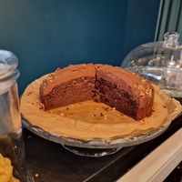 Gluten free vegan brownie cake at We Love Coffee in Leuven