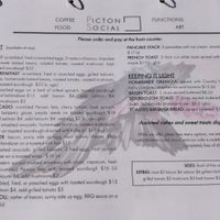 Breakfast menu at Picton Social in Picton
