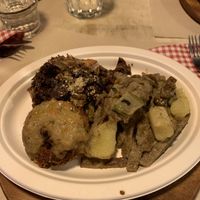 red radish, pasta, mixed grain pot pie  at Vegamore in Milan