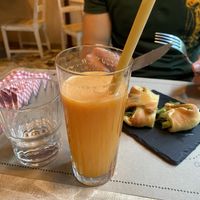 Loved the juices and especially the dried pasta straw - so clever!   at Vegamore in Milan