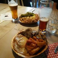 Lasagna, seitan and tobinambur at Vegamore in Milan