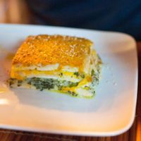 Tofu lasagna at Vegamore in Milan