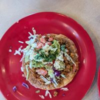 TVP tostada for the 2025 vegan chef challenge at Buenos Grill in Reno