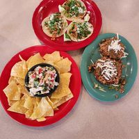 Left and right, Vegan Chef Challenge 2026 options, top os TVP tacos at Buenos Grill in Reno
