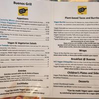 Vegan menu on May 17, 2026 at Buenos Grill in Reno