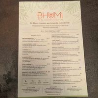 Menu 1/3 at Bhumi in Quito