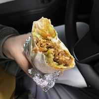 Loaded burrito with my green chile and pico  at Más Veggies Taqueria - Santana Row in San Jose