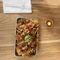 Chick’n Nachos  at Más Veggies Taqueria in Cambridge