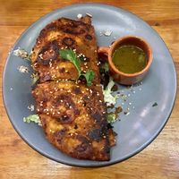 Pamnazo of Garbanzo chorizo  at Huitzilli in Mazunte