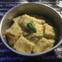 Primi: paccheri with chickpea and basil sauce  at Osteria Casa Pepe in Trieste