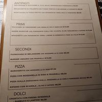 Menu at Osteria Casa Pepe in Trieste