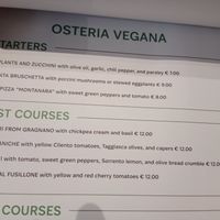 English Menu at Osteria Casa Pepe in Trieste
