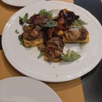 Startet with polenta, eggplant and mushrooms at Osteria Casa Pepe in Trieste