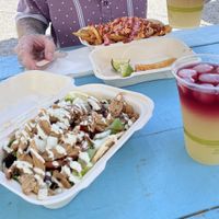 Gyro and pulled pork fries  at Earth Aloha Eats - Kahului in Kahului