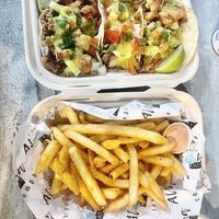 Amazing Mexican tacos and crispy fries!  at Earth Aloha Eats - Kahului in Kahului