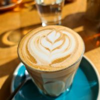 Almond latte at State Line Cafe in Avondale Heights