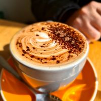 Cappuccino with soy milk at State Line Cafe in Avondale Heights