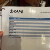 A full vegan menu on request   at OKAMI in Ballarat