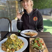 Cesar Salad, Pizza Biancha  at Pura Vita in Redondo Beach