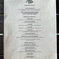 Cocktail Menu  at Pura Vita in Redondo Beach